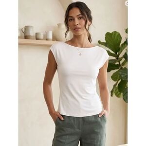 Take 50% OFF- Blenca Elegant White Women's Top, Size- L